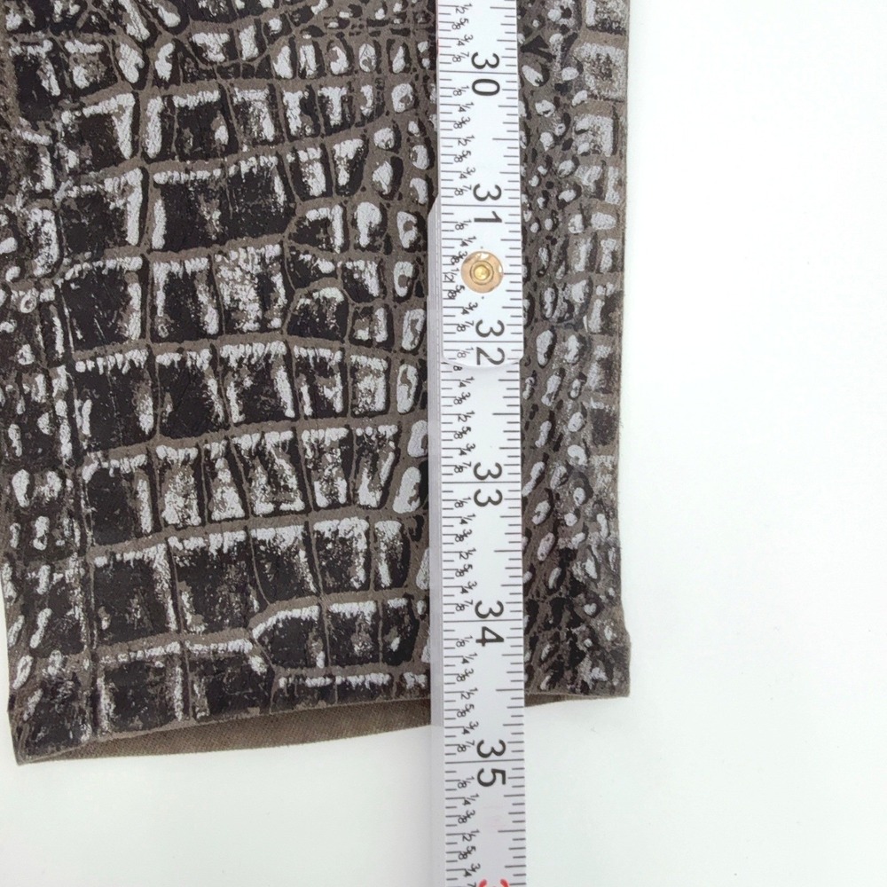 L'AGENCE Margot High Rise Skinny Jeans in Chestnut Black Croc Foil Size 25 NWT - Picture 11 of 15